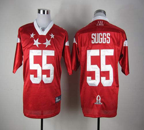 Ravens #55 Terrell Suggs Red 2012 Pro Bowl Embroidered NFL Jersey